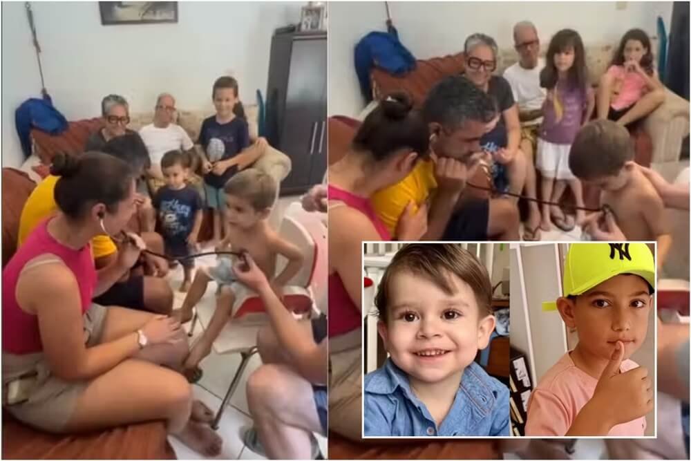 Mãe se emociona ao ouvir o coração do filho bater em outra criança